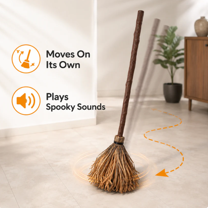 Feature callout: moves on its own and plays spooky sounds